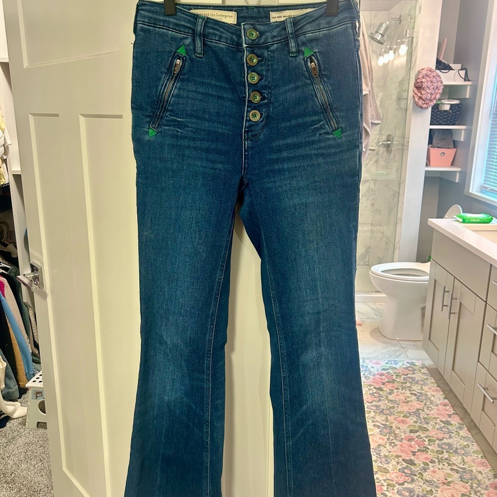 Pilcro and the Letterpress Dark Blue Flare Jeans